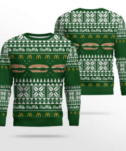 Limited Edition McDonald's McRib Winter 2024 Ugly Christmas Sweater Green