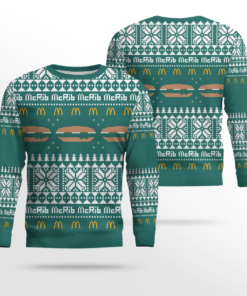 Limited Edition McDonald's McRib Winter 2024 Ugly Christmas Sweater Navy