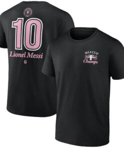 Lionel Messi Inter Miami CF 2025 Major League Soccer Cup Champions Name & Number T-Shirt