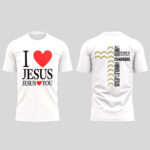 Los Angeles Chargers Cameron Dicker I Love Jesus Jesus Loves You T-Shirt
