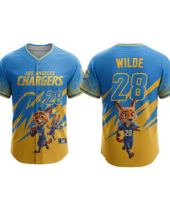 Los Angeles Chargers x Zootopia 2 Wilde Hopps Baseball Jersey 2025