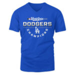 Los Angeles Dodgers Royal 2025 World Series Champions Jersey Roster V-Neck T-Shirt