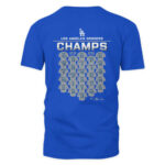 Los Angeles Dodgers Royal 2025 World Series Champions Jersey Roster V-Neck T-Shirt