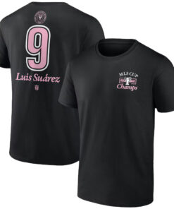 Luis Suarez Inter Miami CF 2025 Major League Soccer Cup Champions Name & Number T-Shirt
