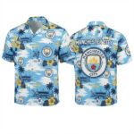 Manchester City Hawaiian Shirt – Tropical Palm Tree Etihad Stadium