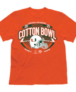 Miami Hurricanes Orange 2025 Goodyear Cotton Bowl T-Shirt