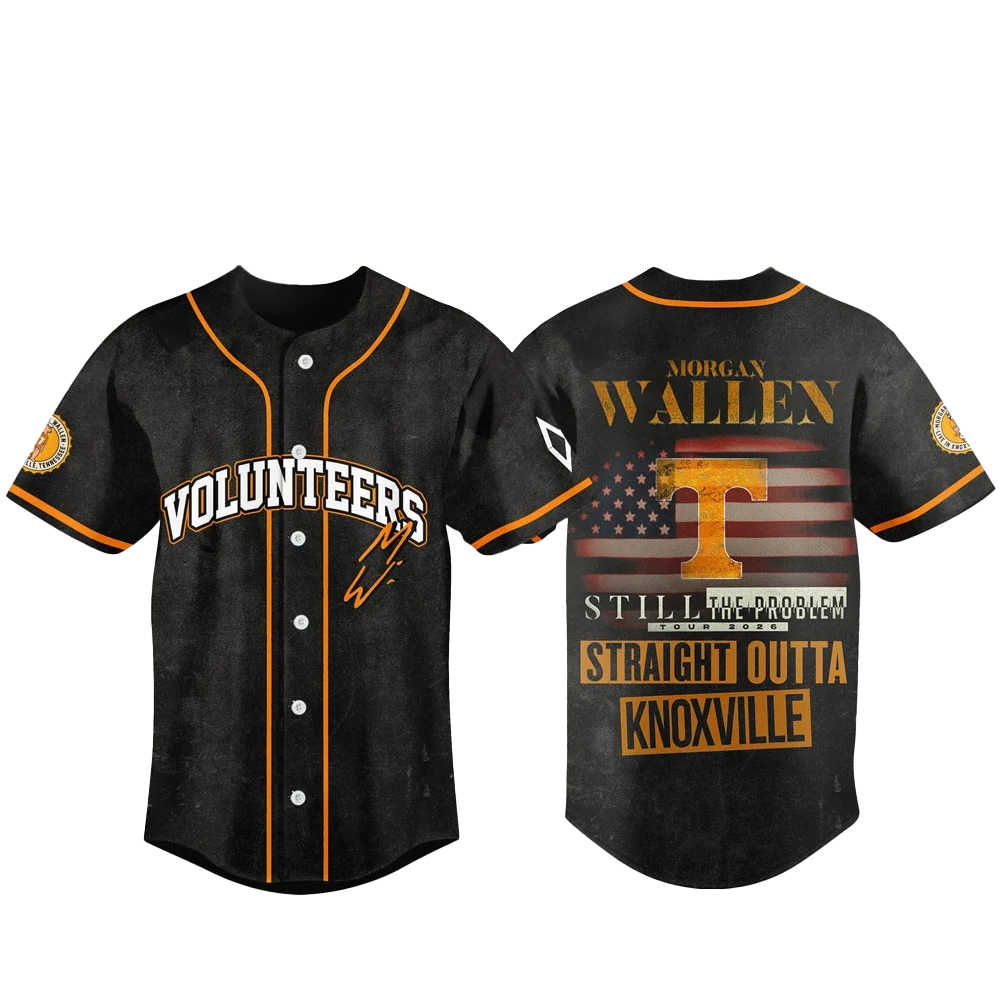 Morgan Wallen Straight Outta Knoxville Volunteers Baseball Jersey Morgan Wallen Straight Outta Knoxville Volunteers Baseball Jersey