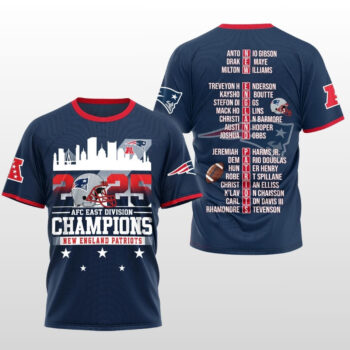 NE Patriots 2025 AFC East Division Champions T-Shirt
