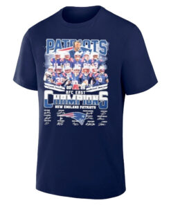 New England Patriots 2025 AFC East Division Champions Signature T-Shirt