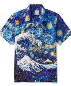 Ocean Waves And Starlit Nights Hawaiian Shirt