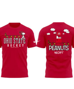 Ohio State Buckeyes x Peanuts Night Hockey T-Shirt