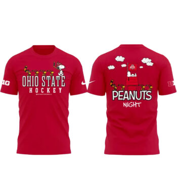 Ohio State Buckeyes x Peanuts Night Hockey T-Shirt