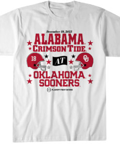 Oklahoma Sooners & Alabama Crimson Tide 2025 CFP First Round Matchup T-Shirt