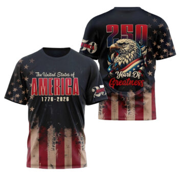 Patriotic Eagle Independence Day USA 250th Anniversary T-Shirt 2026