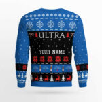 Personalized Michelob Ultra Funny Skeleton Ugly Christmas Sweater