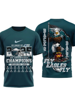 Philadelphia Eagles 2025 NFC East Champions Fly Eagles Fly T-Shirt