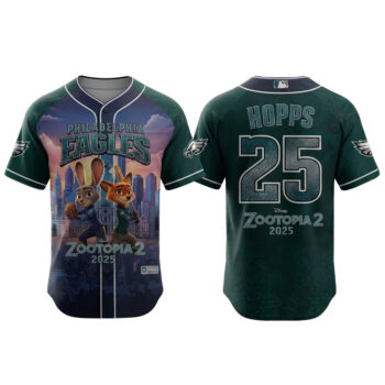 Philadelphia Eagles x Zootopia 2 Wilde Hopps Baseball Jersey 2025