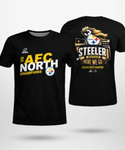 Pittsburgh Steelers 2025 AFC North Champions Here We Go Shirt