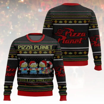 Pizza Planet Food and Fun Space Port Ugly Christmas Sweater