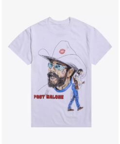 Post Malone Cowboy Portrait Sketch T-Shirt