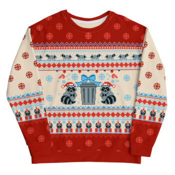 Raccoon Ugly Christmas Sweater 2025