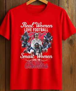 Real Women Love Football Smart Women Love The Ole Miss T-Shirt