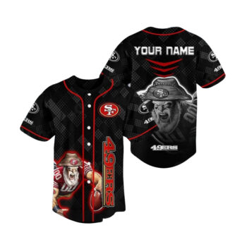 San Francisco 49Ers Mascot Custom Name Baseball Jersey