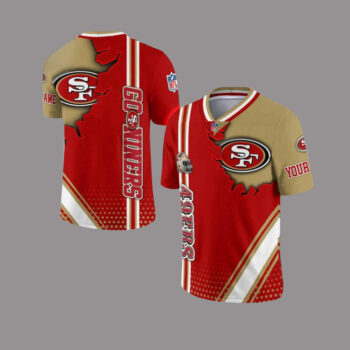 San Francisco 49Ers Team Logo Custom Name Football Jersey