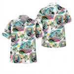 Skull Surfing Beach Hawaiian Shirt