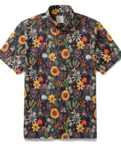 Sunflower Serenity Floral Hawaiian Shirt
