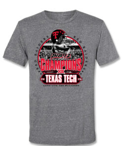 Texas Tech Red Raiders Big 12 Football Champs Grey T-Shirt – Super Soft Championship