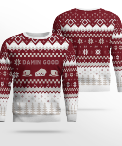 Twin Peaks Damn Good Holiday Ugly Christmas Sweater 2025 Deep Red