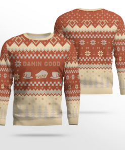 Twin Peaks Damn Good Holiday Ugly Christmas Sweater 2025 Orange