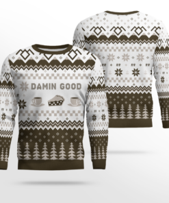 Twin Peaks Damn Good Holiday Ugly Christmas Sweater 2025 White Coffee