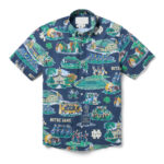 University of Notre Dame Scenic Performance Navy Hawaiian Pocket Shirt