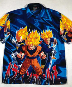Vintage Dragon Ball Z Goku Vegeta and Trunks Hawaiian Shirt