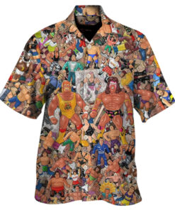 Wrestling Character Collage Hawaiian Shirt