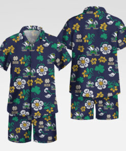 Notre Dame Fighting Irish Floral Hawaiian Shirt