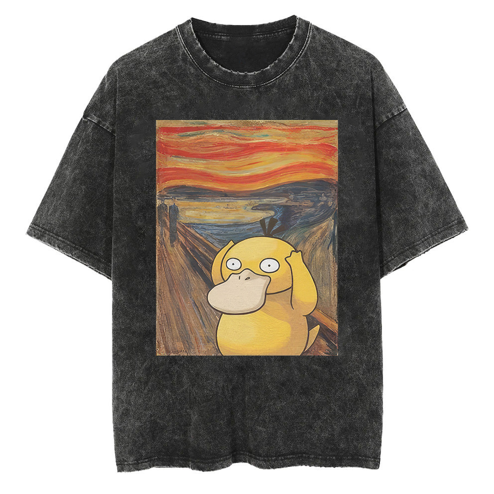 Anime Pokemon Koduck Scream Vintage Washed T-Shirt Anime Pokemon Koduck Scream Vintage Washed T-Shirt