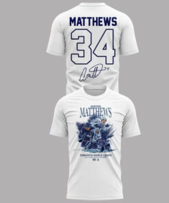 Auston Taylour Matthews Toronto Maple Leafs Number 34 All Time Goals Leader Signature T-Shirt