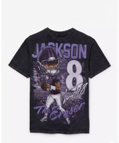 Baltimore Ravens Lamar Jackson Graphic Wash T-Shirt