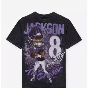 Baltimore Ravens Lamar Jackson Graphic Wash T-Shirt