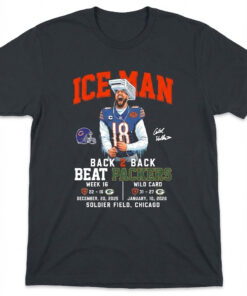 Caleb Williams Iceman Back 2 Back Beat Green Bay Packers Soldier Field Chicago T-Shirt