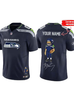 Custom Name and Number Seattle Seahawks Bad Bunny Super Bowl 2026 Champs Football Jersey