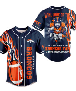 Denver Broncos 2026 Win Lose or Tie Personalized Name Baseball Jersey