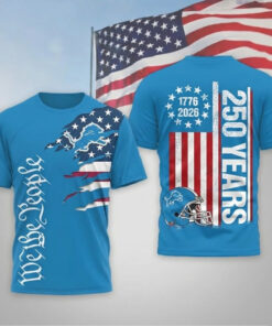 Detroit Lions Football League We The People USA 250th Anniversary T-Shirt