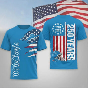 Detroit Lions Football League We The People USA 250th Anniversary T-Shirt