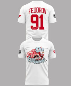 Detroit Red Wings Sergei Fedorov Number 91 White T-Shirt