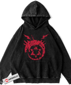 Fullmetal Alchemist Anime Vintage Washed Hoodie