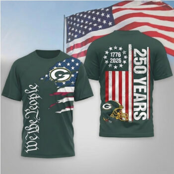 Green Bay Packers Football League We The People USA 250th Anniversary T-Shirt
